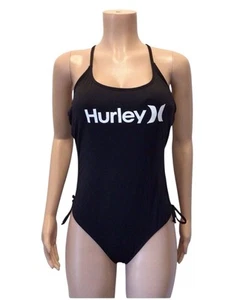 Traje de baño Hurley para mujer negro clásico estampado de logotipo lados ceñidos talla XL - Imagen 1 de 9