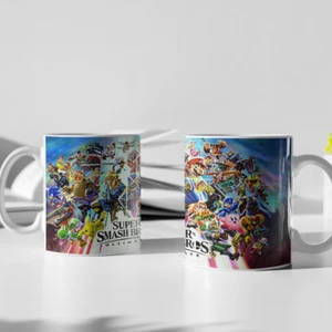 Super Smash Bros. Ultimativer Becher 11 Unzen & 15 Unzen Tee Videospiel Mario NES Switch Neu - Bild 1 von 2