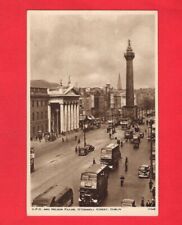 Salmon Postcard - GPO & Nelson Pillar, O'Connell Street, Dublin - Trams & Buses