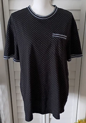 Michael Kors men's black polka dot t-shirt pocket blue accent XL - Image 1 of 4