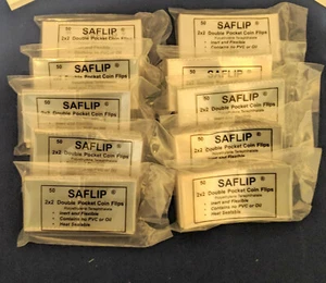 500 2 x 2 Saflips  2x2  SAFLIP Coin Flips - PVC Free-Archival - Picture 1 of 2