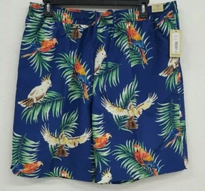 Roundtree & Yorke Caribbean Royal Blue Parrot Men's Swimwear NWT $59.50 1XB-4XB - Picture 1 of 3