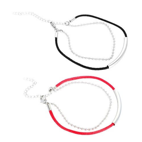 VALENTINO 2 Pezzi Bracciale Acciaio Titanio Corda Bicolore Donna Coppia Bracciale Moda