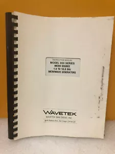 Wavetek 950 Series Micro Source Microwave Generators Instruction Manual - Picture 1 of 3