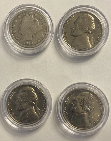 4 NICKELS 1912 LIBERTY HEAD 1981 1961 1992 JEFFERSON NICKELS Cover