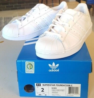 Adidas Superstar Foundation C Little Kids Shoes Running White B23655 - Image 1 of 4
