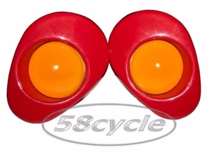 2002-2003 YAMAHA YZF-R1 Greggs Custom Signals Red Amber Front Lights - Foto 1 di 1