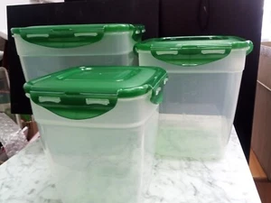 Lock & Lock Food Tall Food Storage Containers Set Of 3 - Picture 1 of 9