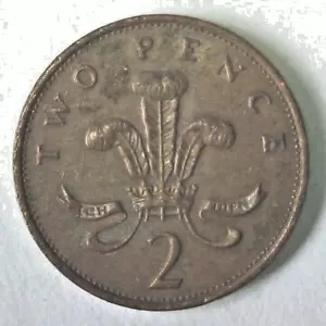 1985 Great Britain 2 New Pence Elizabeth UK Coin KM#936 Bronze England British - Picture 1 of 4