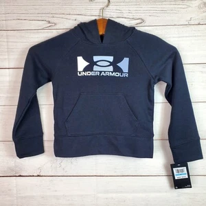 Youth Boys Under Armour Size 5 Black Hooded Sweatshirt Hoodie NWT - Picture 1 of 7