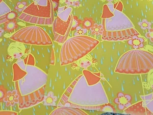 2 Sheets of Vintage Gift Wrap Paper 1960s-1970s American Girl W/ Umbrella  - Picture 1 of 10