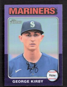 2024 TOPPS Heritage Hot Box Purple Chrome Refractor #60 George Kirby - Picture 1 of 2