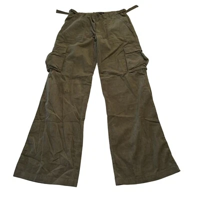 Sanctuary Reissue 宽腿 Mossy 绿色斜纹工装裤 灯芯绒 S — 第 1/4 张图片