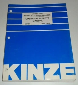Kinze 3800 Planter Operators & Parts Manual 10/06 (Mechanical Seed Metering) OEM - Picture 1 of 7