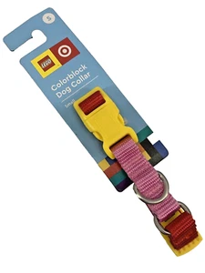 Nuovo LEGO Fuori Produzione Colorblock Collare per Cani di Piccola Razza Rosso/Rosa/Giallo Bersaglio - Foto 1 di 7