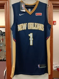Nike New Orleans Pelicans Jersey Mens 52 Zion Williamson #1 Navy NBA Swingman 11 - Picture 1 of 4