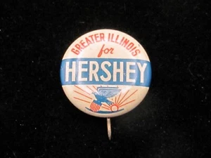 1940 Harry Hershey for Governor of Illinois 1" Lithograph Pinback Button - Picture 1 of 2