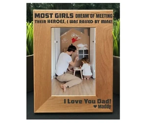 Personalized Dad Picture Frame - Girl’s Hero Gift - Custom Engraved Father Gift - Picture 1 of 8