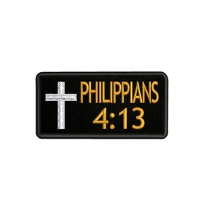 Philippians ROCKER EMBROIDERED PATCH CHRISTIAN RELIGIOUS iron-on BIBLE JESUS - Picture 1 of 12