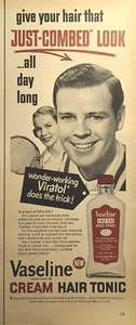 Vaselina Crema Pelo Tónico Pareja Tenis Viratol Lanolina Vintage Impresión Anuncio 1952 - Imagen 1 de 2