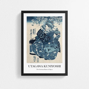 Vintage japanischer Poster Druck - Die Kurtisane Hanao Ogi-ya von Utagawa Kuniyoshi - Bild 1 von 13