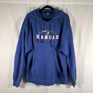 Kansas Jayhawks FedEx Orange Bowl 2008 Hoodie Men's XXL Blue Pockets Pullover - Picture 1 of 9