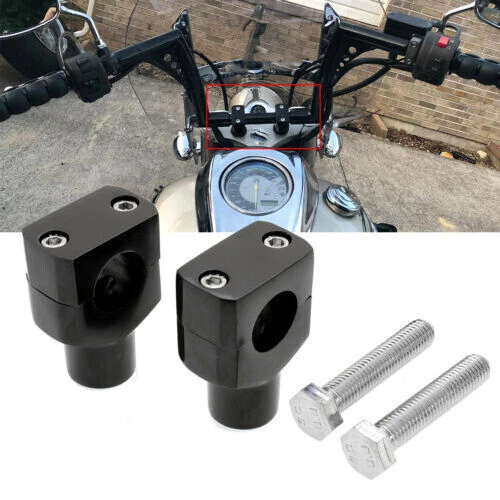 2X Motorcycle Handlebar Risers Mount  For Harley Dyna Fatboy Softail Sportster - Imagem 1 de 4