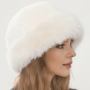 Women's Winter Plush Bucket Hat Women's Thick Hat Winter Warm Hat for Women - Picture 1 of 15