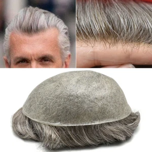 Ultra Thin Skin Mens Toupee Human Hairpieces V-Loop Man Hair System Wig Units - Picture 1 of 92