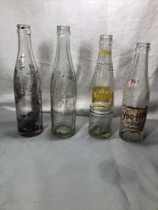 Vintage Soda Bottles. Mixed Lot Of 4. Pepsi, Nu Grape & Yoo Hoo - Picture 1 of 12