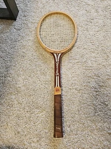 ANTIQUE VTG 1950s PANCHO GONZALES SPALDING SIGNATURE MODEL WOODEN TENNIS RACQUET - Picture 1 of 10