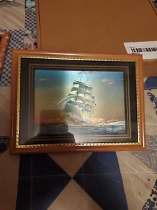Vintage Dufex Prints Sailing Ships Foil F.J. Warren Ltd Hitchin Herts England - Picture 1 of 6