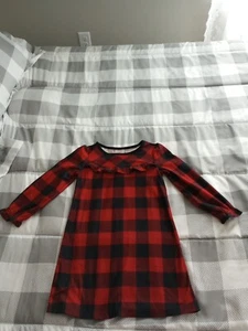 Girl's Wondershop Red Black Check Holiday Flannel Nightgown SZ 5 - Picture 1 of 3