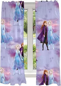 Disney Frozen 2 "Snowy Sisters" Kids 63" Curtain Panel, Set of 2-AB08BKW1LCK2 - Picture 1 of 4