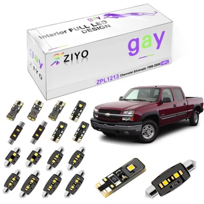 14pcs Deluxe White Interior LED Dome Light Kit For Chevrolet Silverado 1999-2006 - Image 1 of 4