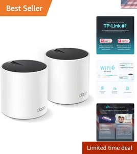 Seamless Deco X55 WiFi 6 Mesh Network - High-Speed 4500 Sq.Ft Coverage, 2-Pack - Afbeelding 1 van 10