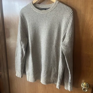 J Crew Men's L Rugged Merino Wool-blend Bird's-eye Sweater - Picture 1 of 13
