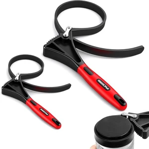 2-Piece Rubber Strap Adjustable Wrench Set Diameter 4" and 6", Oil Filter - Picture 1 of 3