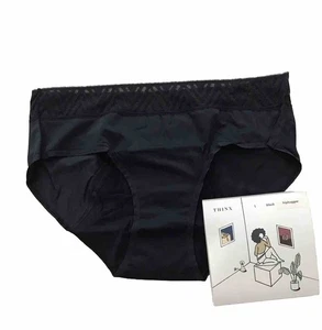 Thinx Hiphugger Leakproof Period Panties Size L Black - Picture 1 of 7
