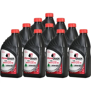 PennGrade 1 Conventional V2 4-Stroke Motorcycle Oil 71576, 20W50, 10 Quarts - Picture 1 of 1