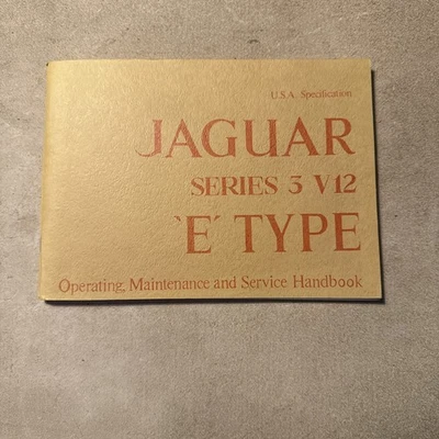 MANUAL DE OPERACIÓN, MANTENIMIENTO Y SERVICIO OEM JAGUAR SERIE 3 V12 TIPO E  Foto 1 de 4