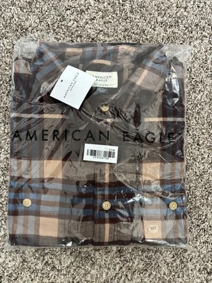 Camisa de franela AE American Eagle calce relajado diario para hombre mediana alta nueva Foto 1 de 2