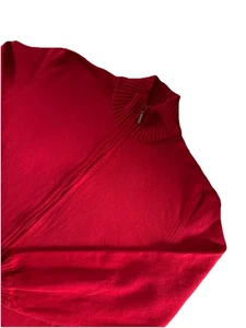 Women’s Burberry London Red Gold Full Zip Cardigan Jumper Size 48. - Picture 1 of 9