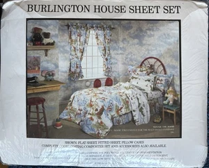 RARO Burlington Disney Winnie the Pooh Juego de funda de almohada sábanas planas dobles ajustables - Imagen 1 de 3