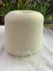 Cone Spool SOFT LACE Peruvian Alpaca Wool Yarn Mix 2lb 10oz 1214g 311 Lite White - Picture 1 of 4