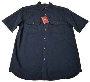 NUEVA Camisa Desteñida Gloria Abotonada Para Hombre Pequeña Azul Dos Bolsillos Manga Corta Algodón - Imagen 1 de 11