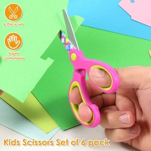 6Pcs Kids Scissors Children Scissors with Stainless Steel Blade Safe stbGM - Picture 1 of 12