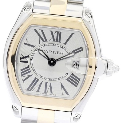 Reloj de cuarzo para dama CARTIER Roadster SM W62026Y4 fecha esfera plateada_915987 Foto 1 de 4
