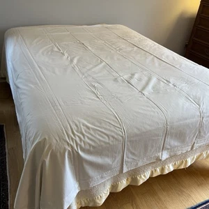 Perquot Double bed sheet white 81"x 99" Hemstitched border - Bild 1 von 7