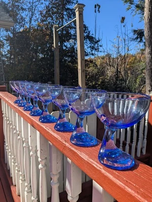  ¡Conjunto de 8 vasos Jerba Bormiolo Rocco Zafiro Azul!  Foto 1 de 4